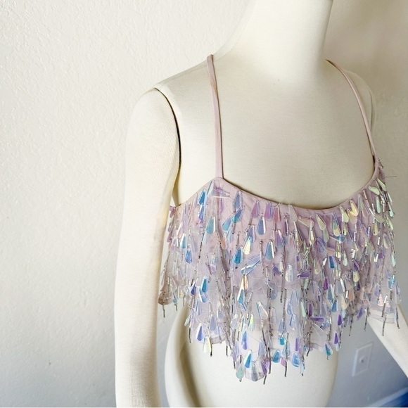 Majorelle Mallory Embellished Crop Top in Silver size S - Picture 7 of 8